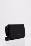 Black Travel Leather Messenger With Magnet Closure