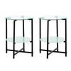 2-Piece Set Clear Tempered Glass Side Table.