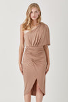 Next To You One Shoulder Drape Dress