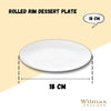 Professional Rolled Rim White Dessert Plate 7