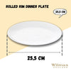 Professional Rolled Rim White Dinner Plate 10