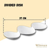 White Divided Sauce Dish 14.5