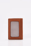 Tan Leather Folding Card Holder