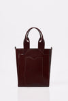 Coffee Leather Mini Tote Bag 'Lambro'