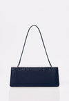 Blue Leather Shoulder Flap Bag 'Hilda'