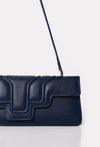 Blue Leather Shoulder Flap Bag 'Hilda'