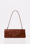 Tan Leather Shoulder Flap Bag 'Hilda'