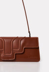 Tan Leather Shoulder Flap Bag 'Hilda'