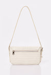 White Croco Leather Shoulder Flap Bag 'Gwen'