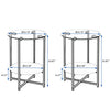 2-Piece Set Clear Tempered Glass Side Table.