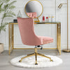 Velvet Upholstered Tufted Button  Office Chair