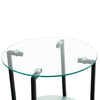 2-Piece Set Clear Tempered Glass Side Table.