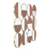 Set of 12 Round Gold and Walnut Finish Wall  Mirrors