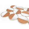 Set of 12 Round Gold and Walnut Finish Wall  Mirrors