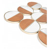 Set of 12 Round Gold and Walnut Finish Wall  Mirrors