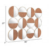 Set of 12 Round Gold and Walnut Finish Wall  Mirrors