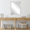 Silver Novelty Wavy Rectangle Accent Glass Wall Mirror | 24