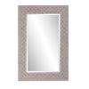 Gray Embossed Faux Wood Rectangular Wall Mirror | 23