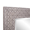 Gray Embossed Faux Wood Rectangular Wall Mirror | 23