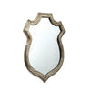 Distressed Metallic Crest Shape Accent Wall Mirror | 24