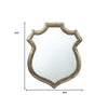 Distressed Metallic Crest Shape Accent Wall Mirror | 24