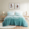 Brielle Ombre Shaggy Long Fur Comforter Mini Set