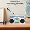 Retro 1980s Style Bluetooth Boombox with AM/FM Shortwave Radio & Cassette Tape Player Recorder