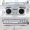 Retro 1980s Style Bluetooth Boombox with AM/FM Shortwave Radio & Cassette Tape Player Recorder