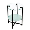 2-Piece Set Clear Tempered Glass Side Table.