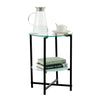 2-Piece Set Clear Tempered Glass Side Table.