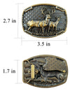 TOPACC Western Deer American flag Belt Buckle Copper/Bronze