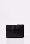 Croco Leather Zipper Pouch