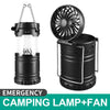 2 in1 Portable Super Bright Tent Camping Light with Ceiling Fan