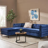 Tufted Velvet Sectional Storage Sofa with Chaise Lounge