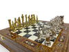 Personalized 10.8 Inches Chess Set Black - Gift Idea for Anyone on Any Occasion - Golden Silver Mythology Chess Pieces