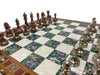 Personalized 16.5 Inches Chess Set Green - Gift Idea for Anyone on Any Occasion - Bronze Silver Chess Pieces