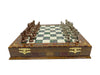 Personalized 16.5 Inches Chess Set Green - Gift Idea for Anyone on Any Occasion - Bronze Silver Chess Pieces