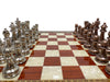 Personalized 13.5 Inches Chess Set Red - Gift Idea for Anyone on Any Occasion - Bronze Silver Chess Pieces