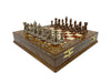 Personalized 13.5 Inches Chess Set Red - Gift Idea for Anyone on Any Occasion - Bronze Silver Chess Pieces