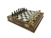 16.5 Inches Large Chess Set - Luxury Chess Pieces with 2 Extra Queens and Wooden Chess Board with Mosaic Details