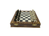 16.5 Inches Large Chess Set - Luxury Chess Pieces with 2 Extra Queens and Wooden Chess Board with Mosaic Details