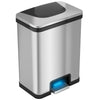 13 Gallon Auto Step Stainless Steel Pedal Sensor Trash Can