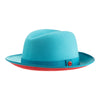 King (Ocean Blue) Center Creased Fedora Hat