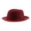 King (Old Maroon) - Center Creased Fedora Hat