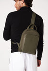 Olive Everyday Neoprene & Leather Sling Bag