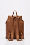 Tan Large Leather Backpack With Buckle Closure