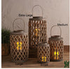 Large Natural Wide Lantern - Set of 2