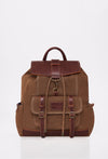 Coffee Canvas Backpack ‘Otto’ with Buckle Closure