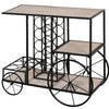 Mobile Bar Cart with Wine Rack Storage