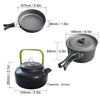 2-3 person Camping Cooking  Ware Sets Pots Pans Picnic